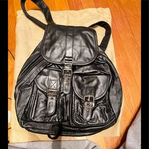 Backpack soft black leather NWOT